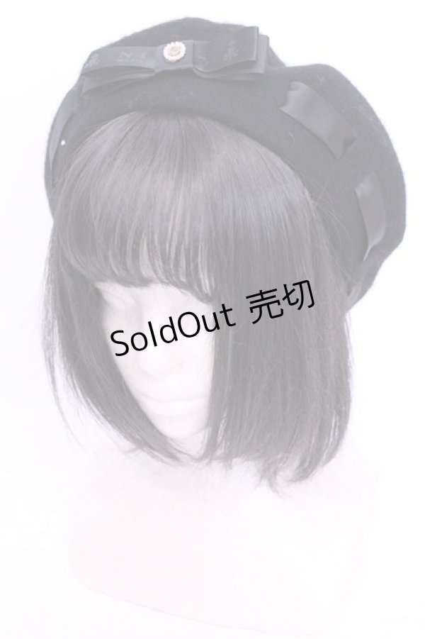 画像1: m petit by misako / AM*NIカメオベレー  クロ O-25-11-28-1090-LO-AC-IG-OS (1)