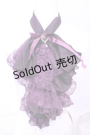 画像: MARBLE / アンティークブローチ付きゴシック調レースタイ  パープル O-25-11-28-1008-GO-ZA-OW-OS