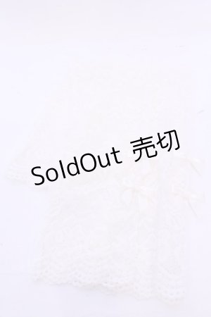 画像: m petit by misako / AMレースロングアームカバー  シロ O-25-11-28-1012-LO-ZA-OW-OS