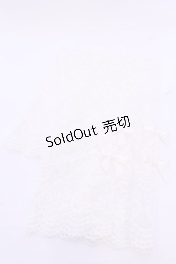 画像1: m petit by misako / AMレースロングアームカバー  シロ O-25-11-28-1012-LO-ZA-OW-OS (1)