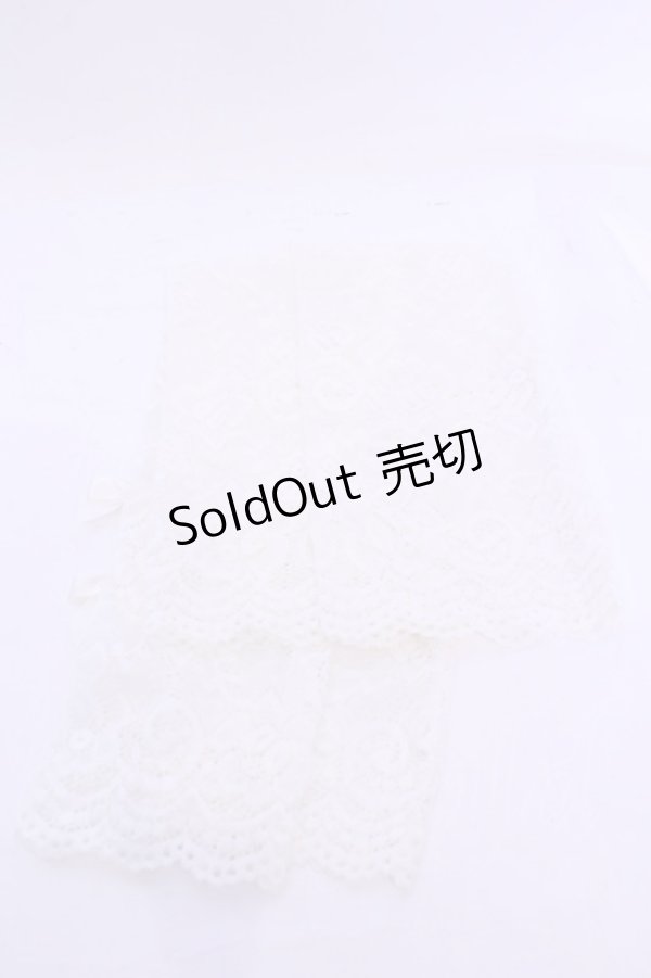 画像2: m petit by misako / AMレースロングアームカバー  シロ O-25-11-28-1012-LO-ZA-OW-OS (2)