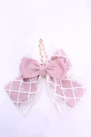 画像: m petit by misako / レースリボンバッグチャーム  ピンク O-25-11-28-1018-LO-ZA-OW-OS
