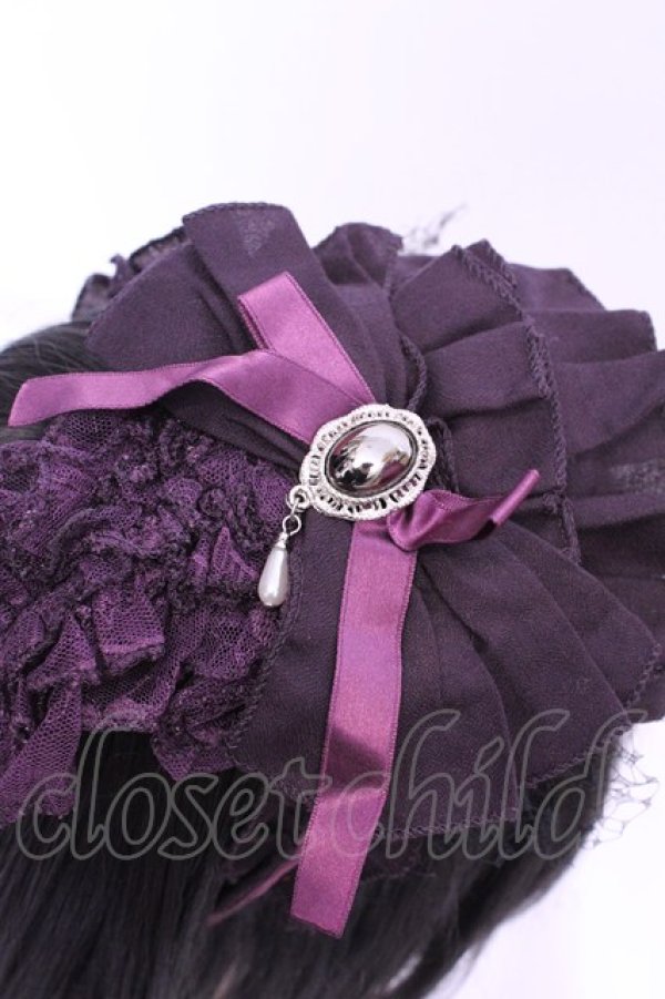 画像2: MARBLE / プリーツフリルヘッドドレス  パープル O-25-11-28-1040-GO-AC-OW-OS (2)