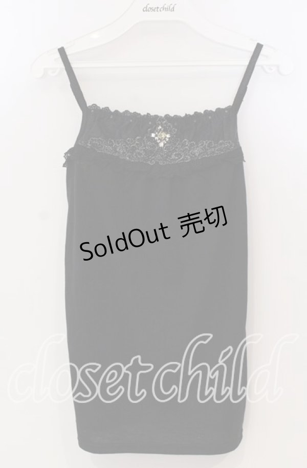 画像1: axes femme / ストーン使いキャミソール M クロ O-25-11-28-089-AX-TO-OW-OS (1)