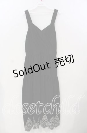 画像: 【SALE】axes femme POETIQUE / 裾刺繍ワンピース M クロ O-25-11-28-092-AX-OP-OW-ZT132