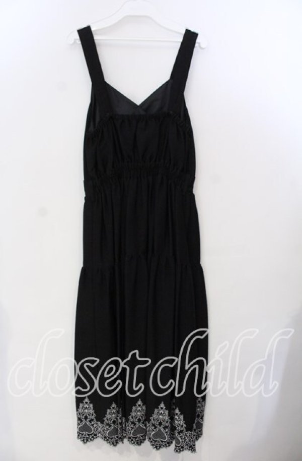 画像2: axes femme POETIQUE / 裾刺繍ワンピース M クロ O-25-11-28-092-AX-OP-OW-ZT1130R (2)