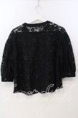 画像2: axes femme / 総レースボリューム袖ブラウス M クロ O-25-11-28-098-AX-BL-OW-OS (2)