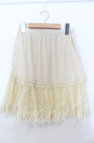 画像: axes femme / チュール刺繍ペチコート  アイボリー O-25-11-28-012-AX-SK-IG-OS