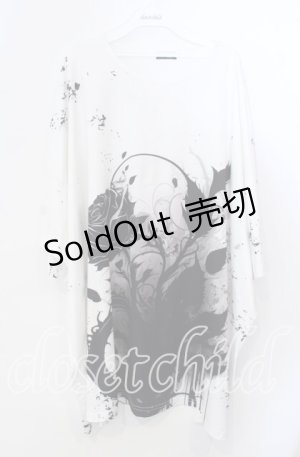 画像: NieR Clothing /ACK ROSE OVERSIZE CUTSEW 【SILVER LOGO】カットソー  ホワイト×ブラック O-25-11-28-002-PU-TO-IG-OS