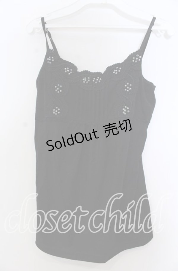 画像1: axes femme / モチーフレースキャミソール  クロ O-25-11-28-016-AX-TO-IG-OS (1)