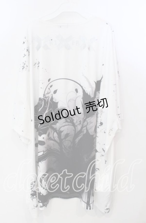 画像2: NieR Clothing /ACK ROSE OVERSIZE CUTSEW 【SILVER LOGO】カットソー  ホワイト×ブラック O-25-11-28-002-PU-TO-IG-OS (2)