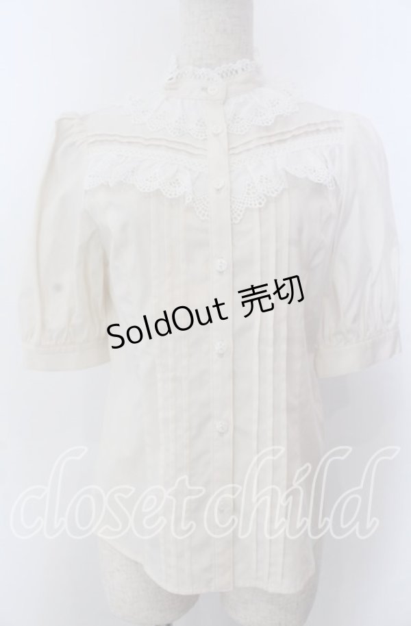 画像1: Victorian maiden / コットンレースフリルブラウス  アイボリー O-25-11-28-020-CL-BL-IG-OS (1)