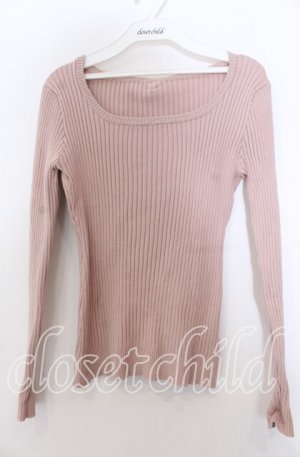 画像: F&A / バックリボンUネックリブニットプルオーバー  ピンク O-25-11-28-021-LO-TO-IG-ZT502