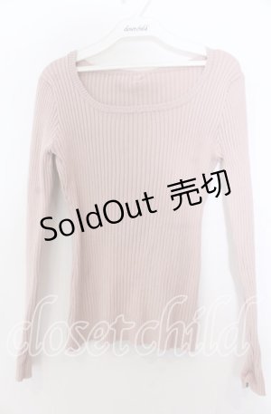 画像: 【SALE】F&A / バックリボンUネックリブニットプルオーバー  ピンク O-25-11-28-021-LO-TO-IG-ZT502