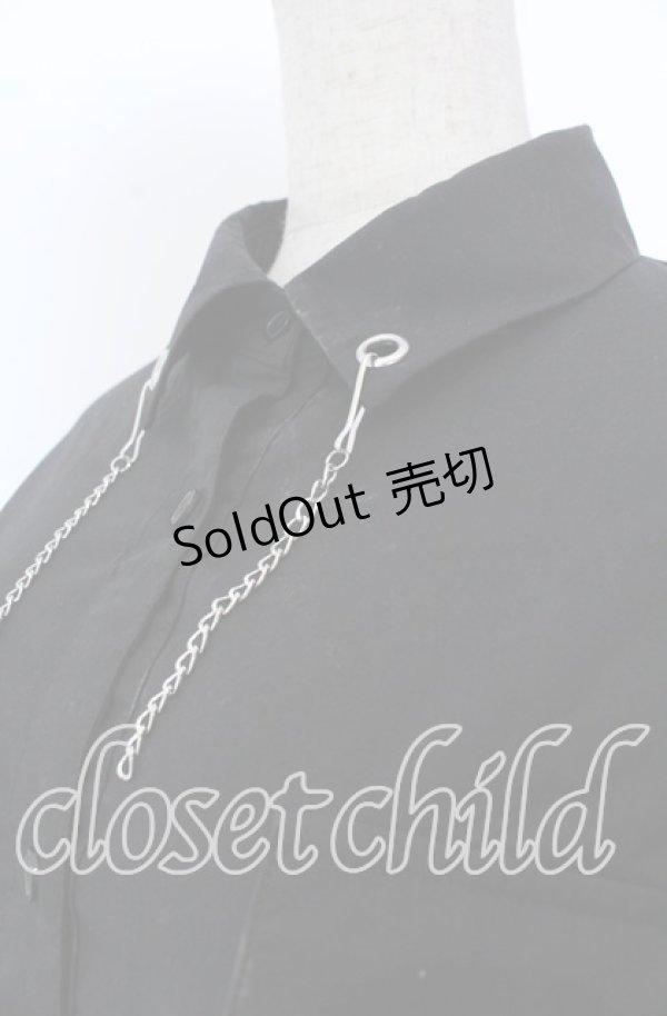 画像2: Jamieエーエヌケー / ベルト付きシャツワンピース  クロ O-25-11-28-022-LO-OP-IG-ZT1130U (2)