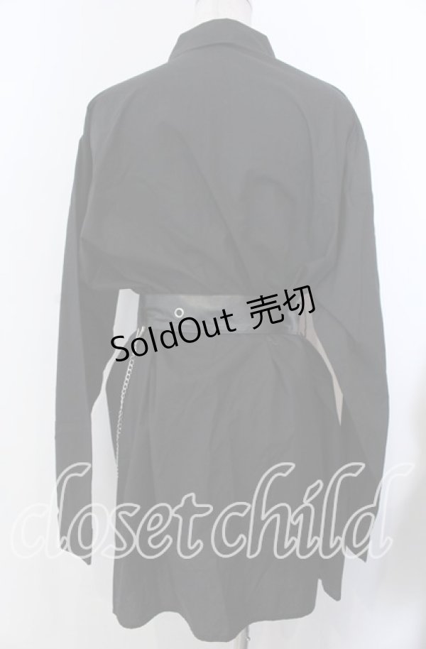 画像3: Jamieエーエヌケー / ベルト付きシャツワンピース  クロ O-25-11-28-022-LO-OP-IG-ZT1130U (3)