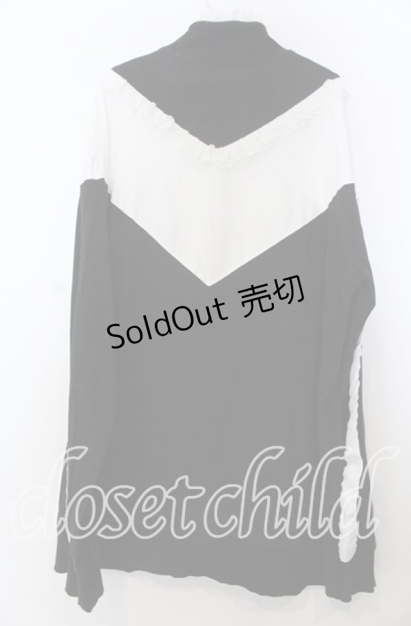 画像2: 【SALE】Jamie エーエヌケー / 配色パーカー  クロ×シロ O-25-11-28-023-LO-TO-IG-ZT479 (2)