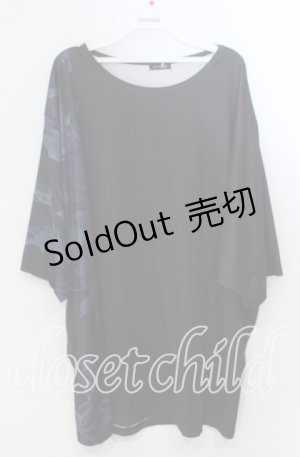 画像: NieR Clothing / DARK ROSE FANTASIA OVER SIZE CUTSEW  ブラック×パープル O-25-11-28-003-PU-TO-IG-OS