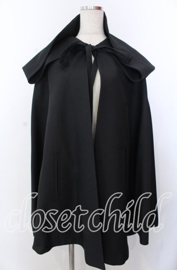 atelier boz マント ATELIER BOZ / フードミニマント ブラック×ボルドー O-25-11-28-024-EL