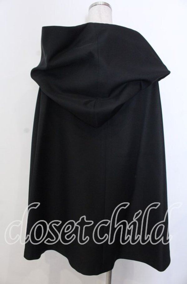 ATELIER BOZ アトリエボズ　ポンチョ　マント　美品 ATELIER BOZ / フードミニマント ブラック×ボルドー O-25-11-28-024-EL