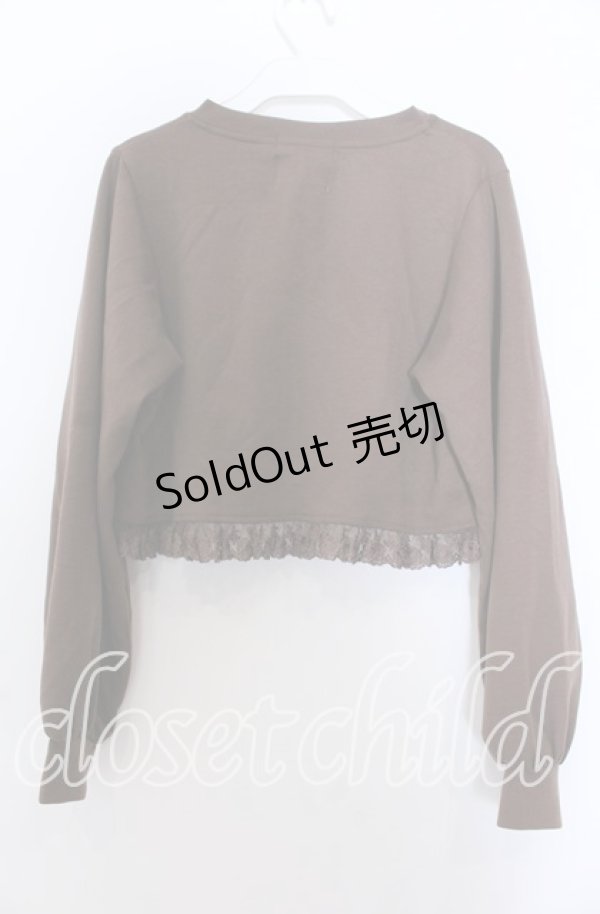 画像2: m petit by misako / MSKバラBフリルボレロ Ｓ ブラウン O-25-11-28-026-LO-TO-IG-ZT470 (2)