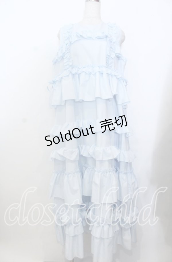 画像1: merry jenny / フリルティアードワンピース F アイスブルー O-25-11-28-028-LO-OP-YM-ZT352 (1)