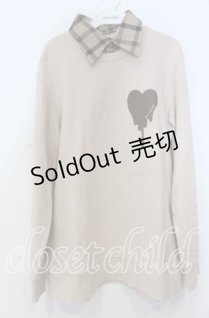 画像: MILKBOY / MELT ハートスウェット  ライトブラウン O-25-11-28-034-MB-TO-YM-OS