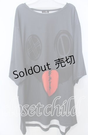 画像: NieR Clothing / フェイスプリントオーバーサイズカットソー  ブラック O-25-11-28-005-PU-TO-IG-OS