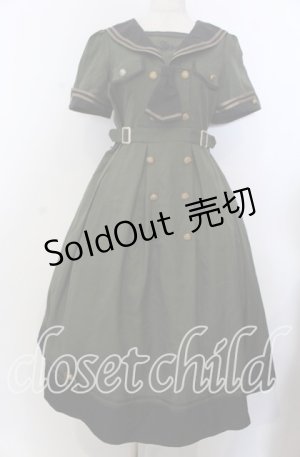 画像: Amavel / Guardianセーラーミリタリーミドル丈ワンピース F カーキグリーン O-25-11-28-041-CA-OP-OW-OS