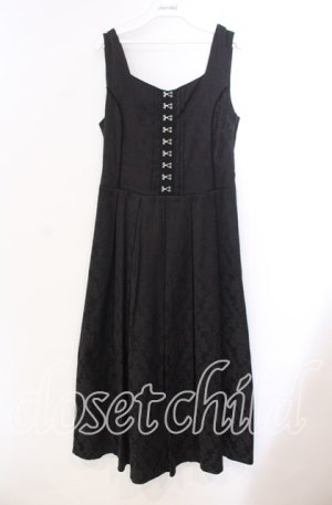 画像: axes femme / コルセット風ジャカードジャンパースカート F クロ O-25-11-29-001-AX-OP-OW-OS