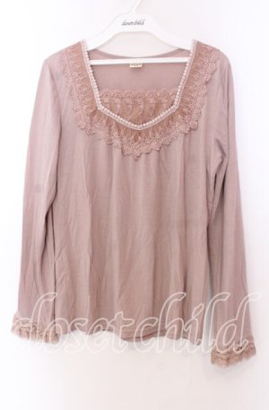 画像: axes femme / 袖ティアードレースカットソー Ｍ ピンクベージュ O-25-11-29-035-AX-TO-IG-OS