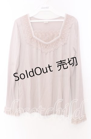 画像: axes femme / 袖ティアードレースカットソー Ｍ ピンクベージュ O-25-11-29-035-AX-TO-IG-OS