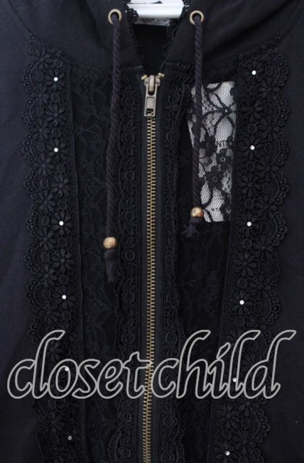 画像2: axes femme / レース配色パーカー Ｍ クロ O-25-11-29-036-AX-TO-IG-OS (2)