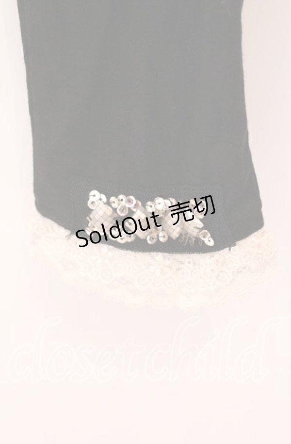 画像2: axes femme / レース配色トレンカ Ｍ クロ×キナリ O-25-11-29-037-AX-PA-IG-OS (2)