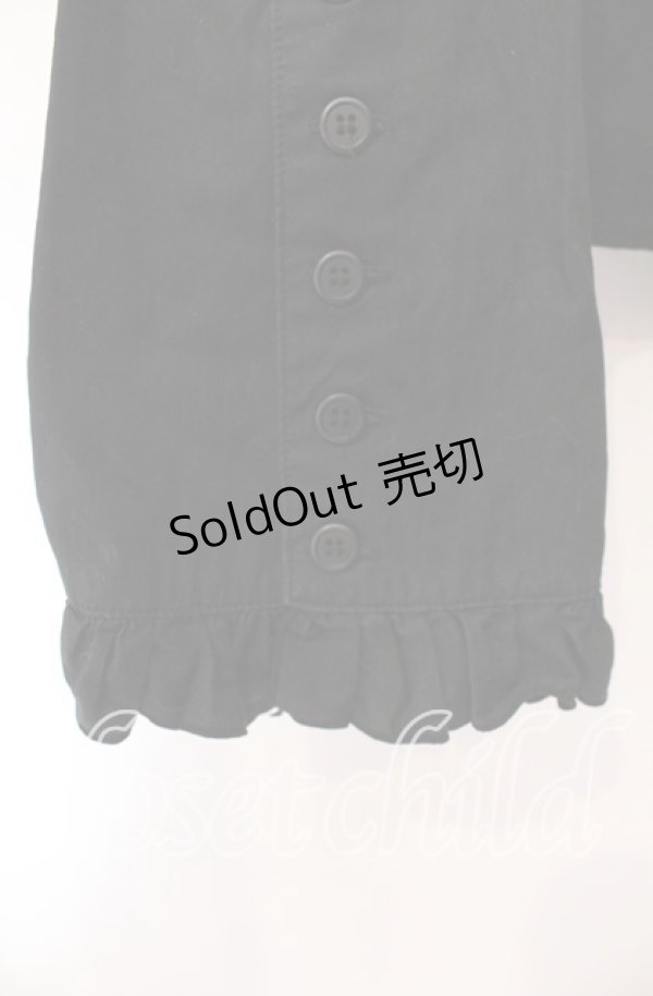 画像3: PEACE NOW / ストライプフリルブラウス Ｍ ブラック O-25-11-29-004-PU-BL-IG-OS (3)