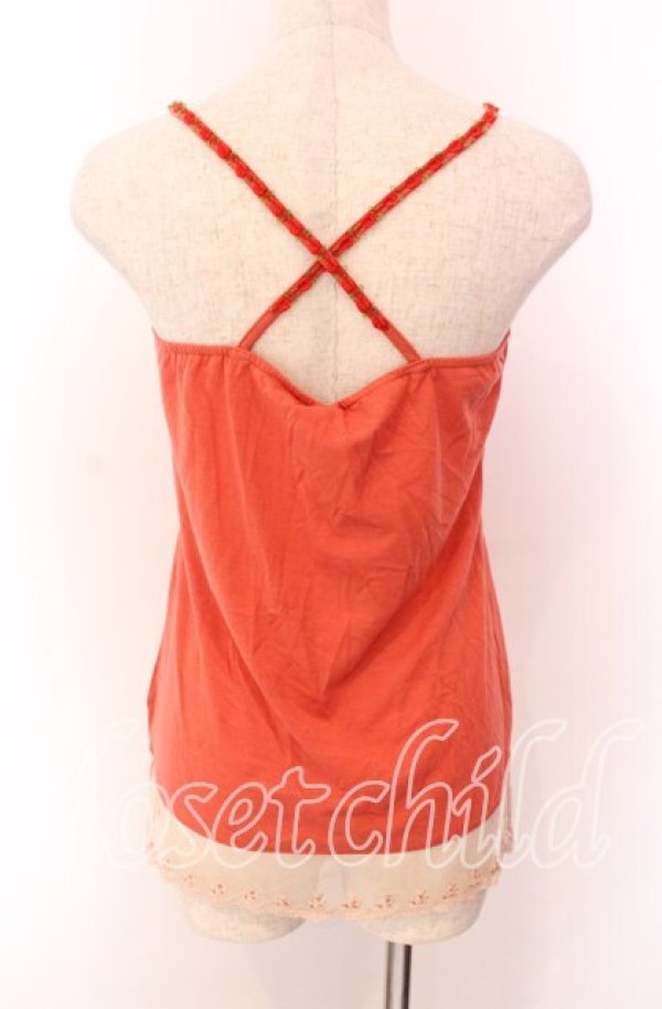 画像3: axes femme / ローズ刺繍ラインキャミソール  オレンジ O-25-11-29-040-AX-TO-IG-OS (3)