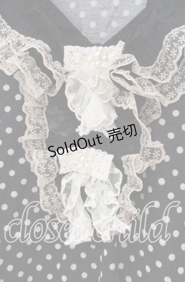 画像2: axes femme / リボンレースドットカットソー  クロ×ベージュ O-25-11-29-041-AX-TO-IG-OS (2)