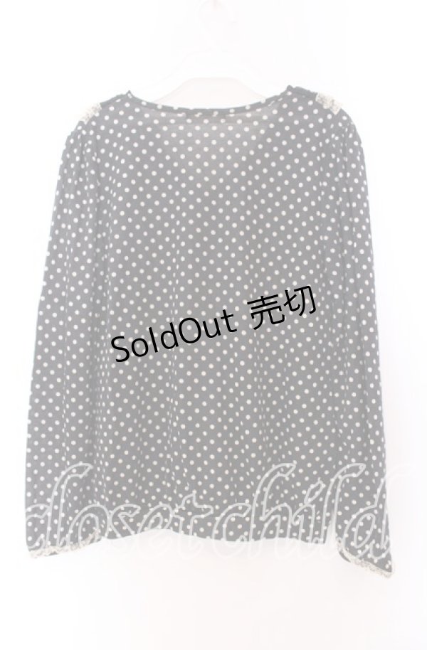 画像3: axes femme / リボンレースドットカットソー  クロ×ベージュ O-25-11-29-041-AX-TO-IG-OS (3)