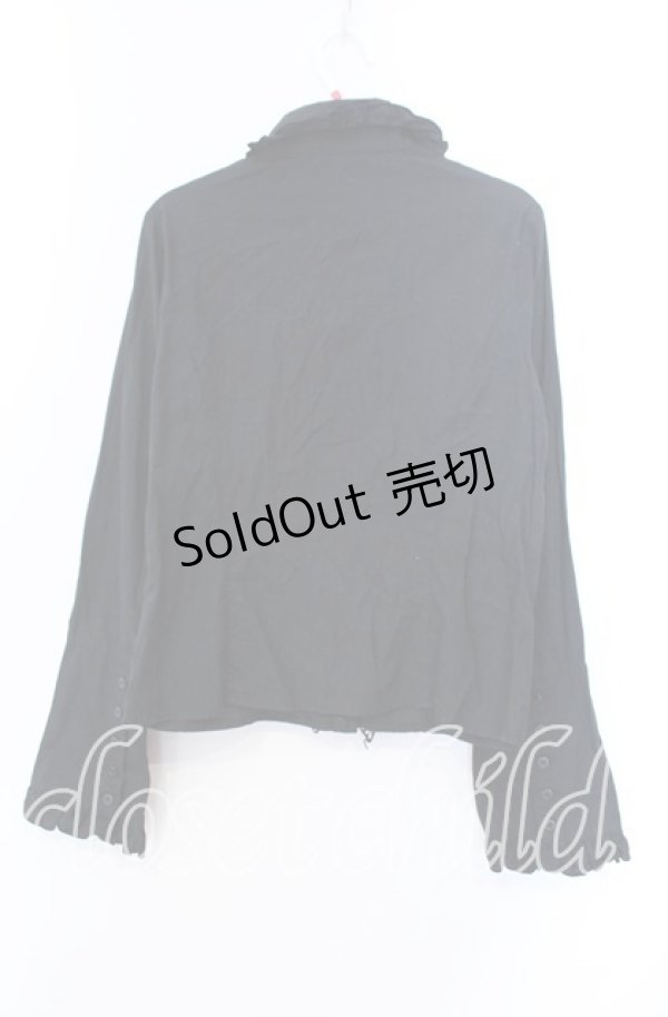 画像4: PEACE NOW / ストライプフリルブラウス Ｍ ブラック O-25-11-29-004-PU-BL-IG-OS (4)