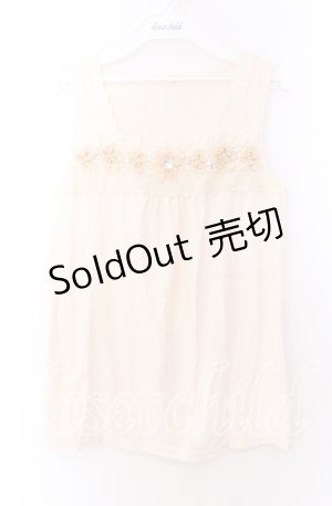 画像: 【SALE】axes femme / お花モチーフタンク Ｍ アイボリー O-25-11-29-043-AX-TO-IG-ZT315