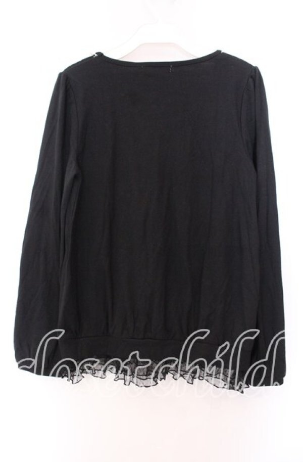 画像3: axes femme / チュールリボンアップリケカットソー Ｍ クロ O-25-11-29-044-AX-TO-IG-OS (3)