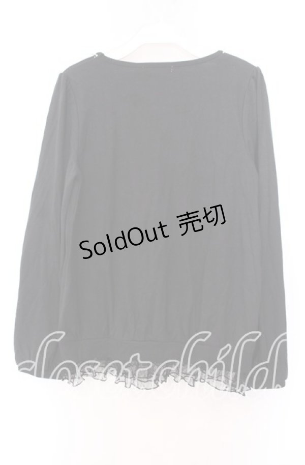 画像3: axes femme / チュールリボンアップリケカットソー Ｍ クロ O-25-11-29-044-AX-TO-IG-OS (3)