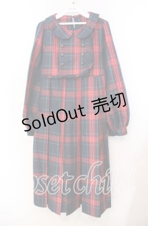 画像: FLC / 皆方由衣コラボ MINA*タータンチェックワンピース M アカ O-25-11-29-005-LO-OP-OW-OS