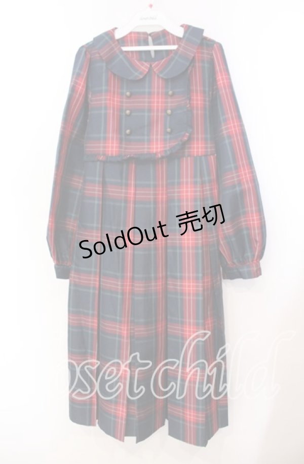 画像1: FLC / 皆方由衣コラボ MINA*タータンチェックワンピース M アカ O-25-11-29-005-LO-OP-OW-OS (1)