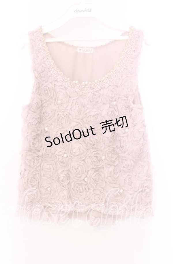 画像1: axes femme / 薔薇生地タンクトップ Ｍ ピンク O-25-11-29-053-AX-TO-IG-ZT1202X (1)