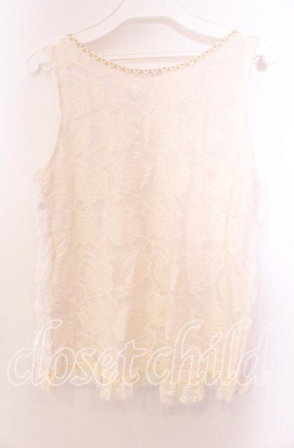 画像3: axes femme / 薔薇生地タンクトップ  シロ O-25-11-29-055-AX-TO-IG-OS (3)