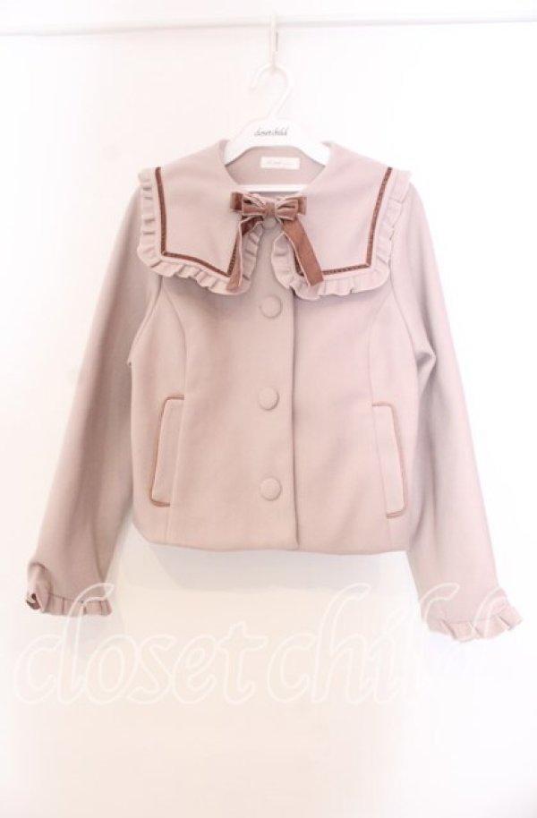 画像1: m petit by misako / セーラー襟ショートコート M ベージュ O-25-11-29-006-LO-CO-OW-OS (1)