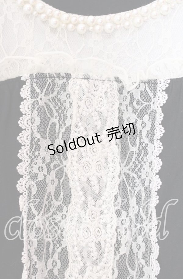 画像2: axes femme / パール付きバイカラープルオーバー  クロ O-25-11-29-056-AX-TO-IG-OS (2)