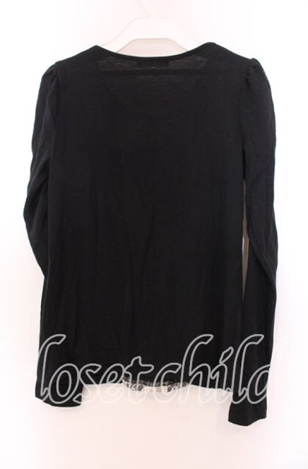 画像3: axes femme / パール付きバイカラープルオーバー  クロ O-25-11-29-056-AX-TO-IG-OS (3)