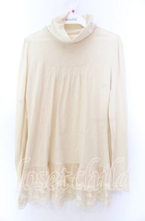 画像: axes femme / 胸元ギャザータートルカットソー  アイボリー O-25-11-29-058-AX-TO-IG-OS